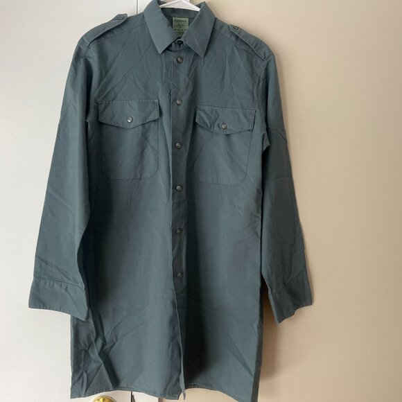 Vintage Lutteurs Long Military Workwear Shirt Size 40/62 Swiss Army Minimalist - Picture 5 of 12